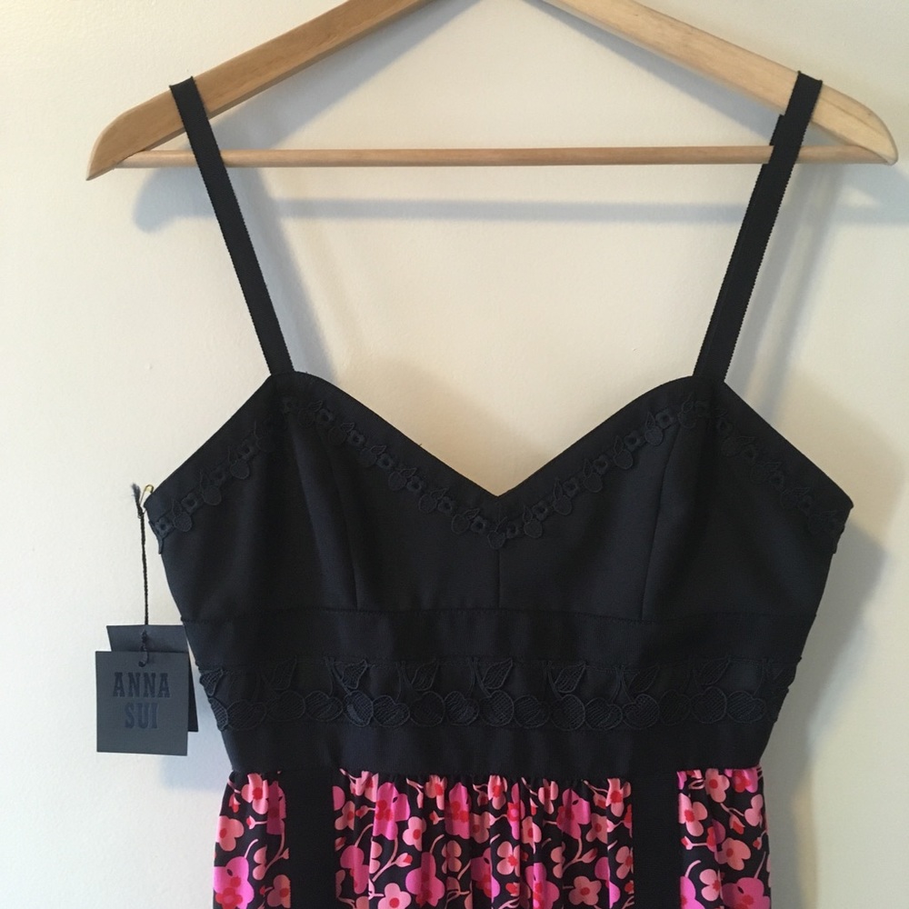 NWT ANNA SUI SILK MAXI DRESS WILDFLOWERS IN THE WIND - Picture 6 of 15